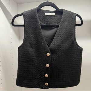 NWOT Abercrombie & Fitch Black Tweed Like Top
